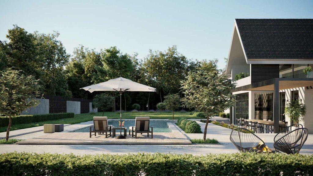 Architekturvisualisierung-Moderne-Villa-Terrasse