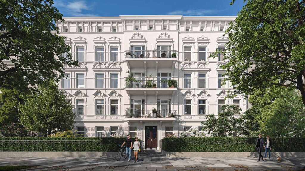 3D-Immobilien-Aussenvisualisierung-Historische-Fassadenrenovierung-Kernsanierung-Hoheluft-Deutschland