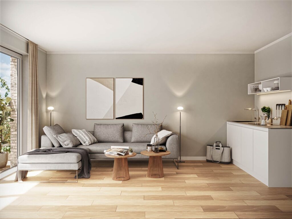3D-Visualisierung-Mehrfamilienhaus-exklusiven-Hamburg-Wohnzimmer-2-Penthouse