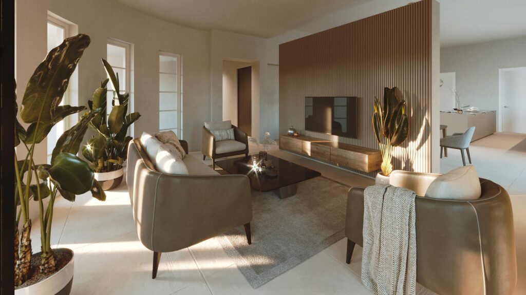 Innenvisualisierung-Wohnzimmer-Luxe-Villa-Curacao