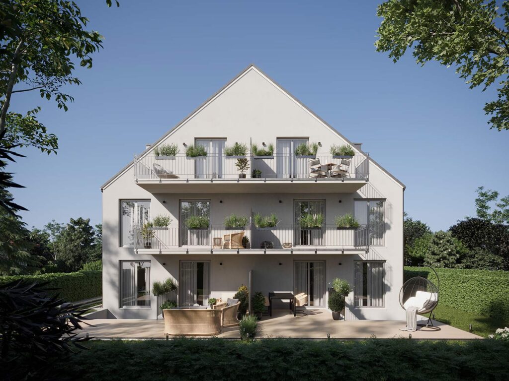 Mehrfamilienhaus-Visualisierung-Terrassenansicht-Rosenthal-Deutschland