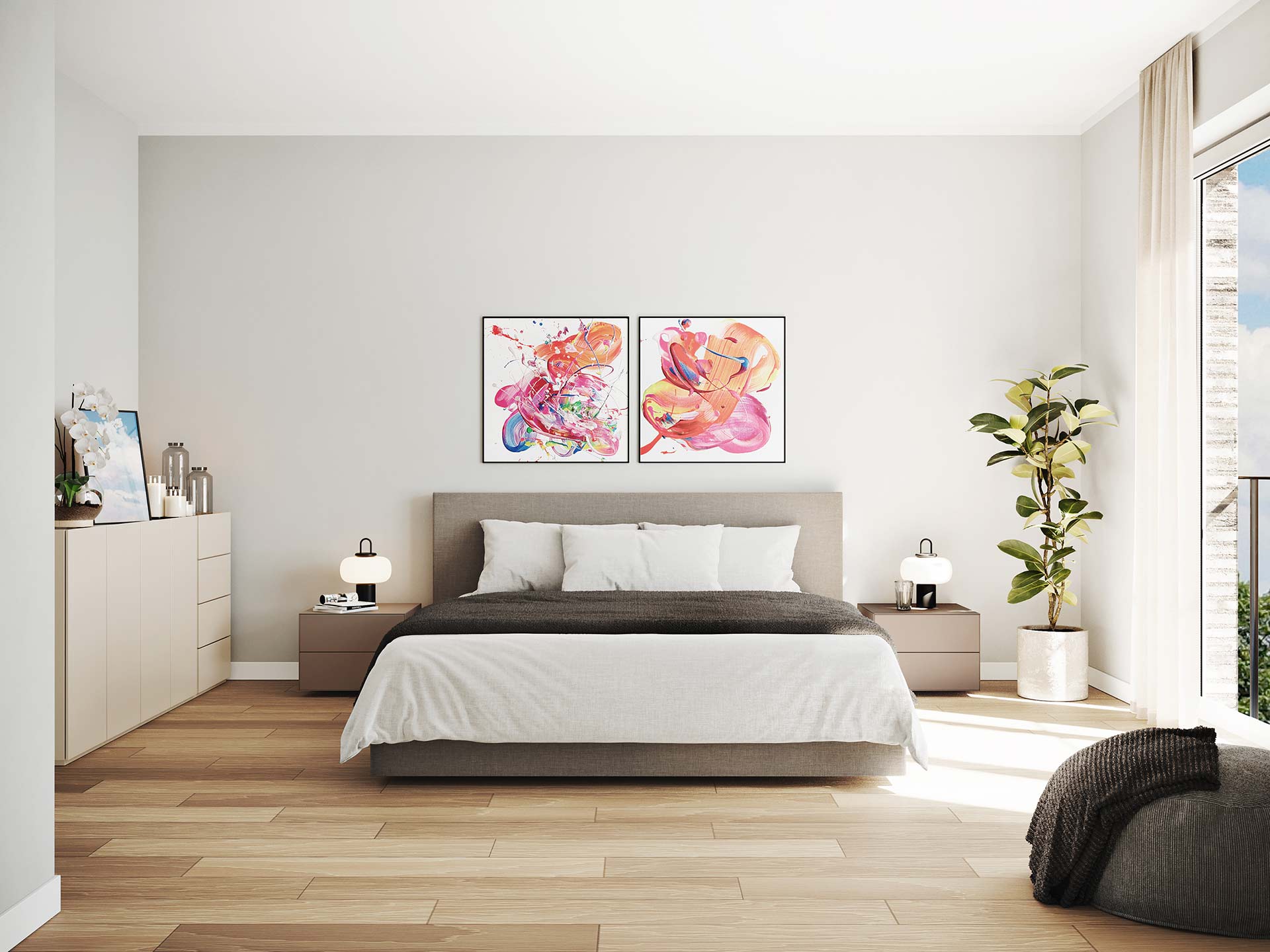 3D-Visualisierung-Mehrfamilienhaus-exklusive-Wohnungen-Hamburg-Schlafzimmer-OG-1920x1440 3D Visualisierung Mehrfamilienhaus in Hamburg Schlafzimmer