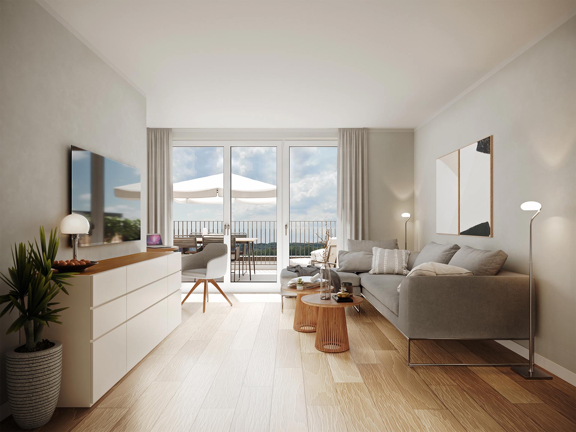 3D-Visualisierung-Mehrfamilienhaus-exklusiven-Hamburg-Wohnzimmer-1-Penthouse-1920x1440 3D Visualisierung Mehrfamilienhaus in Hamburg Wohnzimmer 1